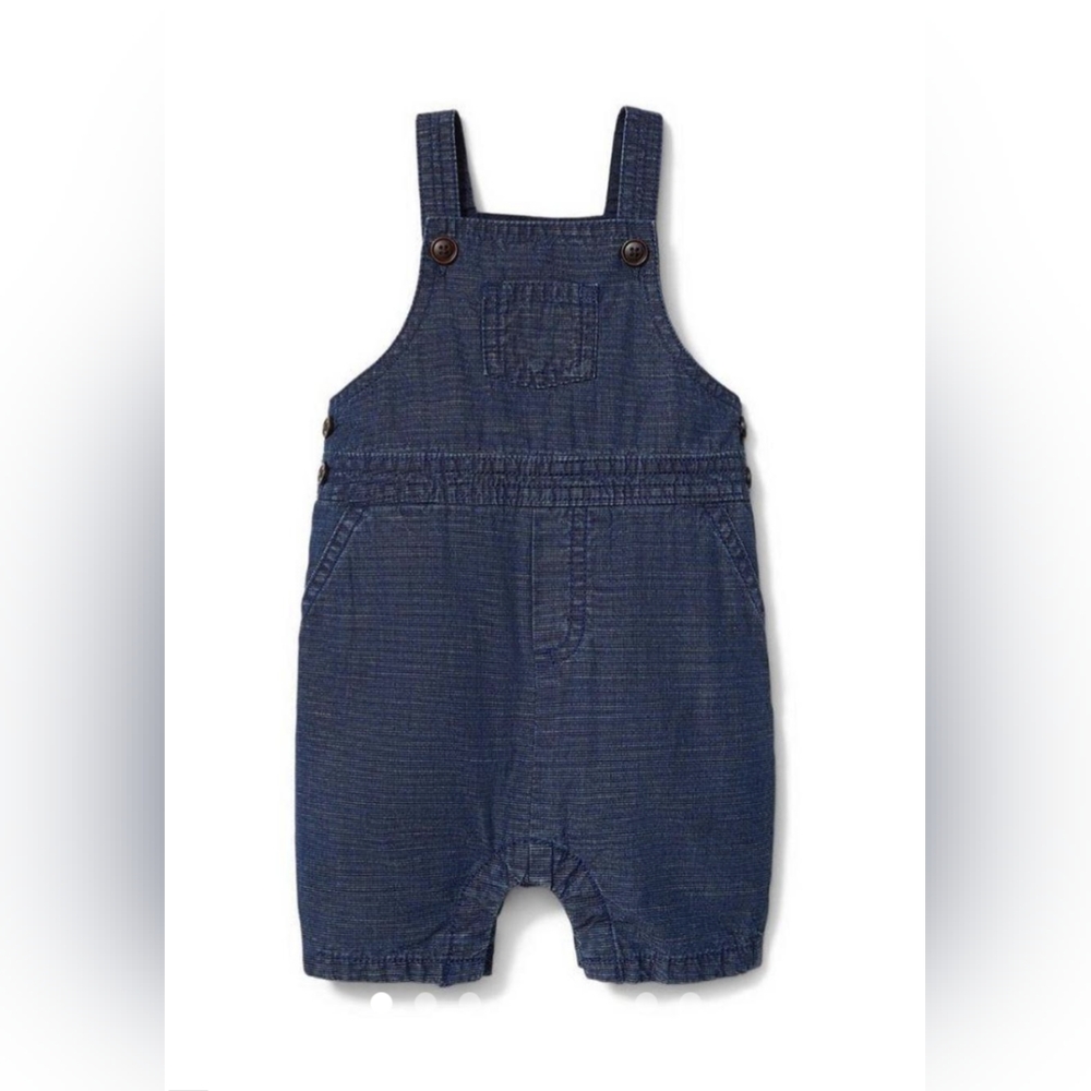 NWT Janie and Jack Dark Denim Baby Boy Overalls